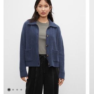 Club Monaco Boiled Cashmere Cardigan - XS in Blue